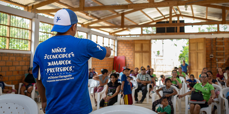 Kinderen krijgen les op een Compassion-project in Peru.